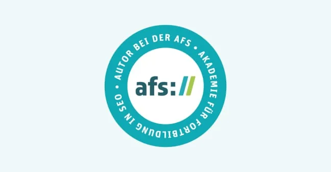 Badge: Autor bei der AFS-Akademie für Fortbildung in SEO